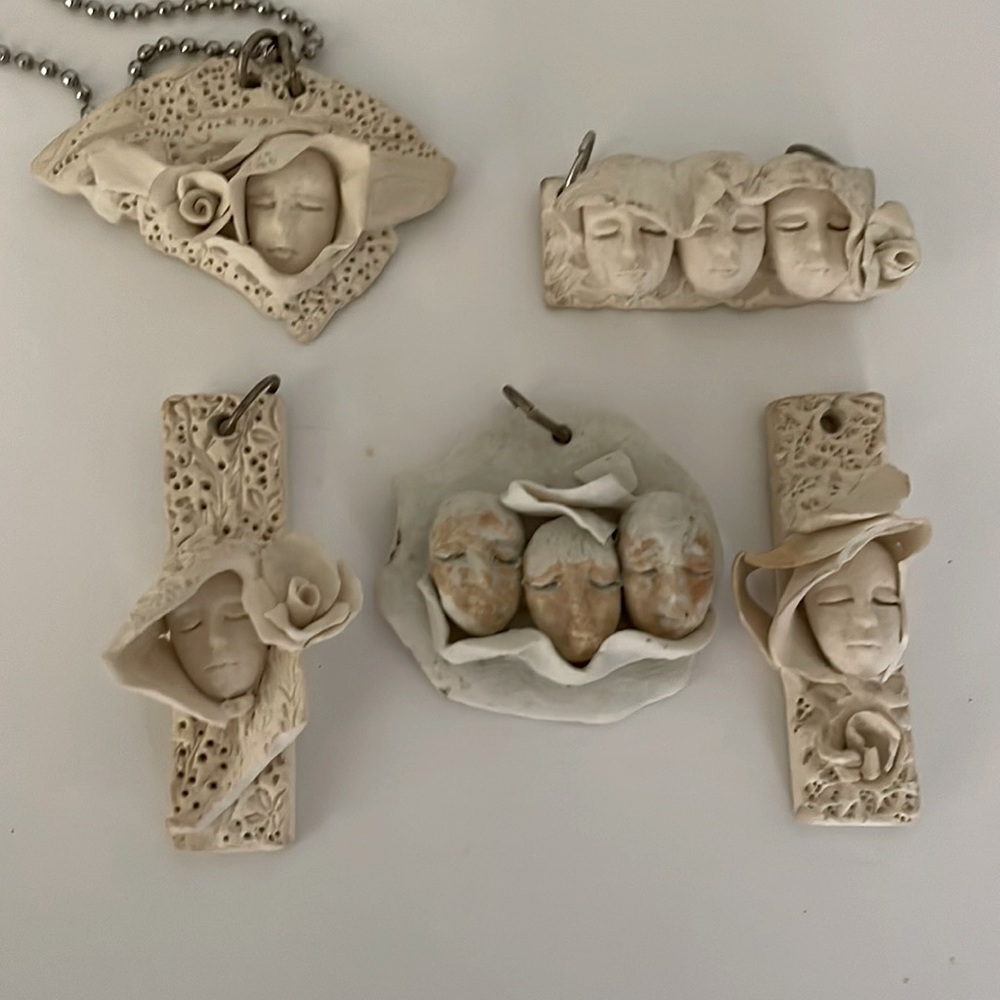 Original white clay or porcelain Pendants NFS
